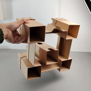 Modello in cartone di castello o fortezza / Progetto in miniatura fai da te e schema per lavoretti per bambini / SVG PDF immagine 11