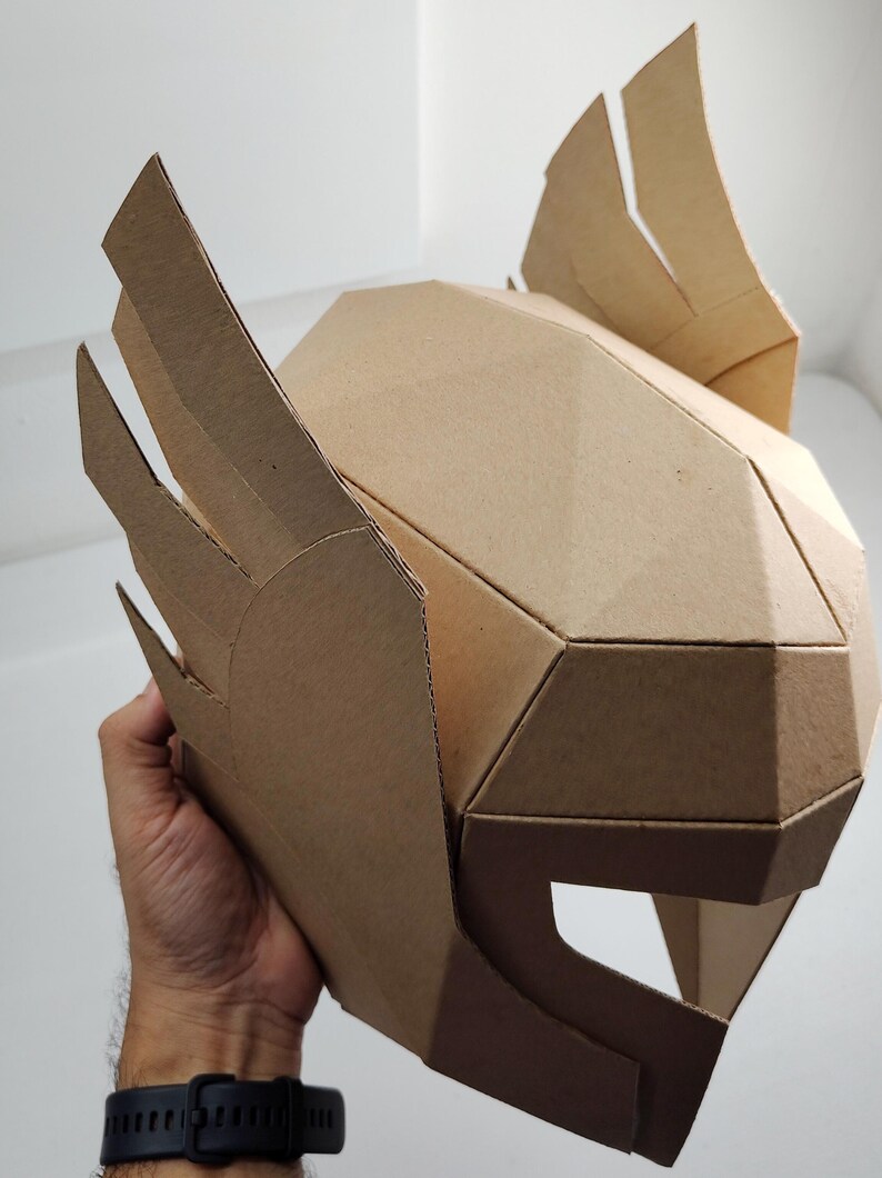 Szablon z tektury na hełm elfa lub Thora | Wzór na kostium i cosplay DIY | Plik SVG PDF z możliwością zmiany rozmiaru zdjęcie 17