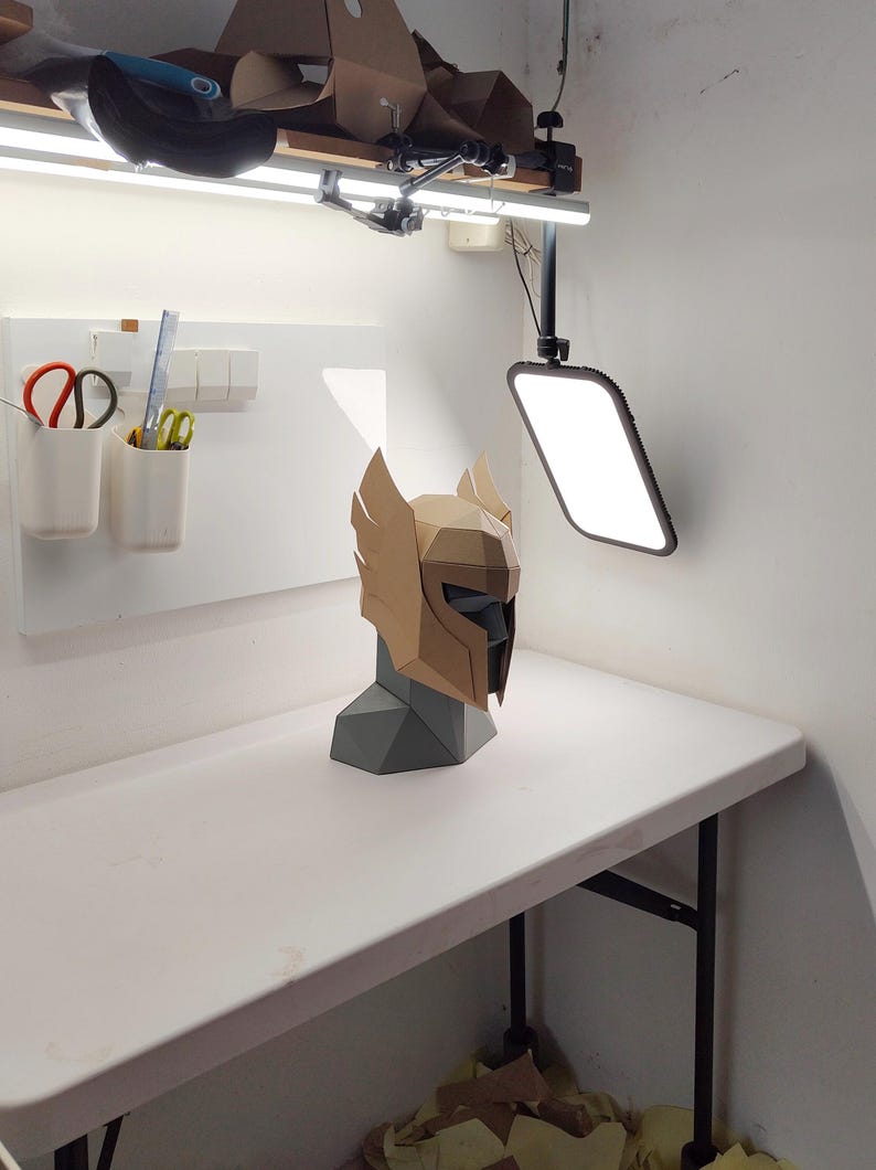Szablon z tektury na hełm elfa lub Thora | Wzór na kostium i cosplay DIY | Plik SVG PDF z możliwością zmiany rozmiaru zdjęcie 12