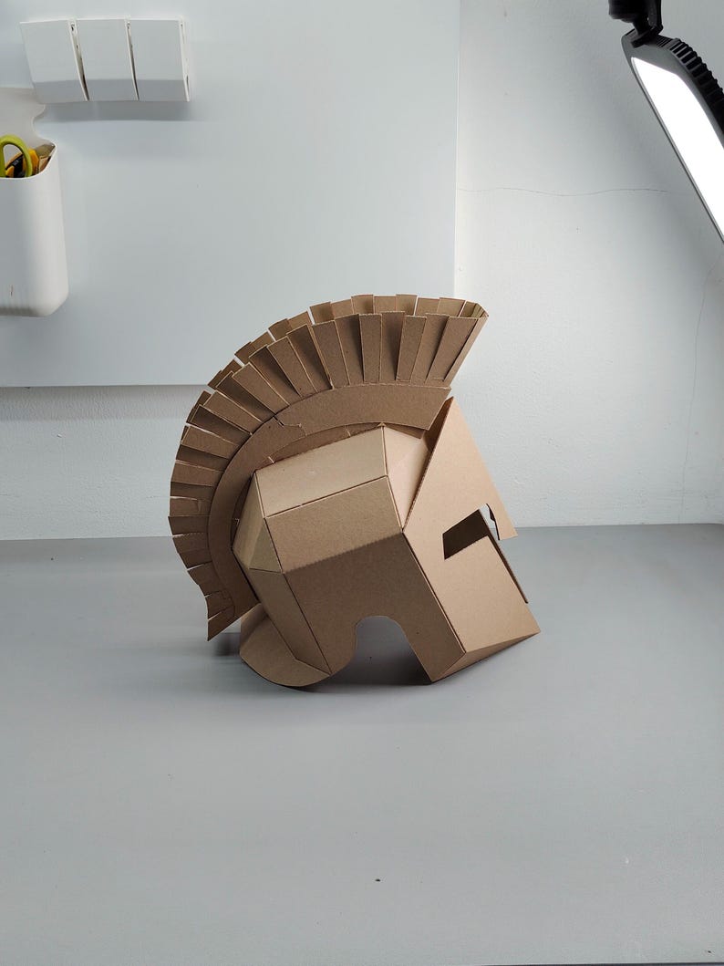 Spartan Helmet Cardboard Template | DIY Leonidas Costume and Cosplay Pattern | SVG PDF resizable image 4