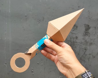 Cardboard Ninja Kunai template DIY plan blueprint