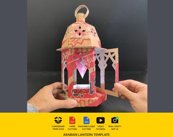 Arabian lantern Cardboard Template | Resizable SVG PDF Blueprint for DIY Props and Home Decor
