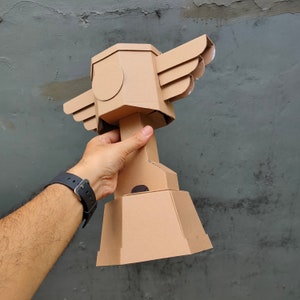 Cardboard Trophy Cup for Racing with a piston and wings