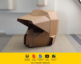 Sci-fi Troop Helmet Cardboard Template | Resizable SVG PDF Blueprint for DIY Costume and Cosplay
