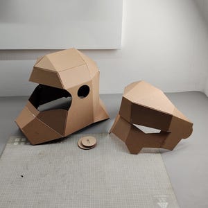 Knight Helmet with articulated face Cardboard Template | DIY Costume and Cosplay Pattern | SVG PDF image 14