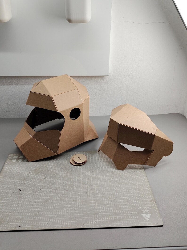 Knight Helmet with articulated face Cardboard Template | DIY Costume and Cosplay Pattern | SVG PDF image 14