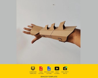 Modello in cartone per bracciale ninja con punte - Schema per armatura fai da te (PDF e SVG ridimensionabili)