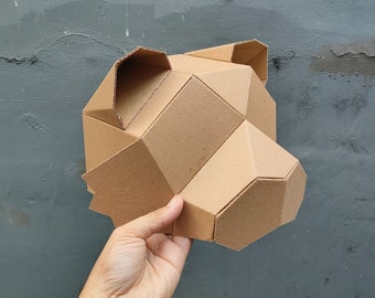 Simple Tiger hat cardboard craft template DIY plan