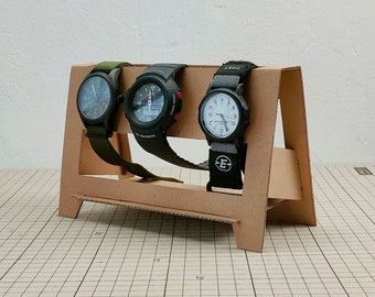 Cardboard Watches stand Template. DIY Printable Pattern for creating Watches stand from corrugated cardboard