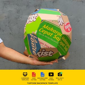 Modèle de sac à dos tortue tortue - modèle d'artisanat en carton bricolage (PDF et SVG évolutif)