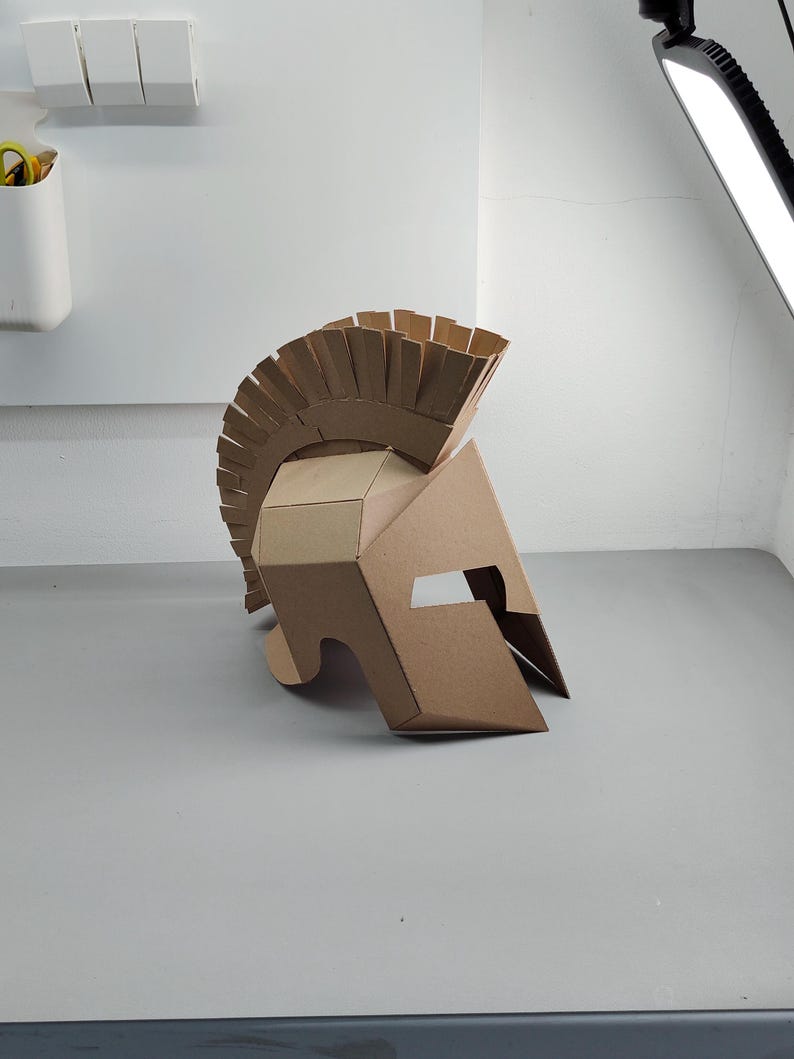 Spartan Helmet Cardboard Template | DIY Leonidas Costume and Cosplay Pattern | SVG PDF resizable image 5