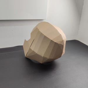 Superhero helmet or villain helmet cardboard craft template  rear view