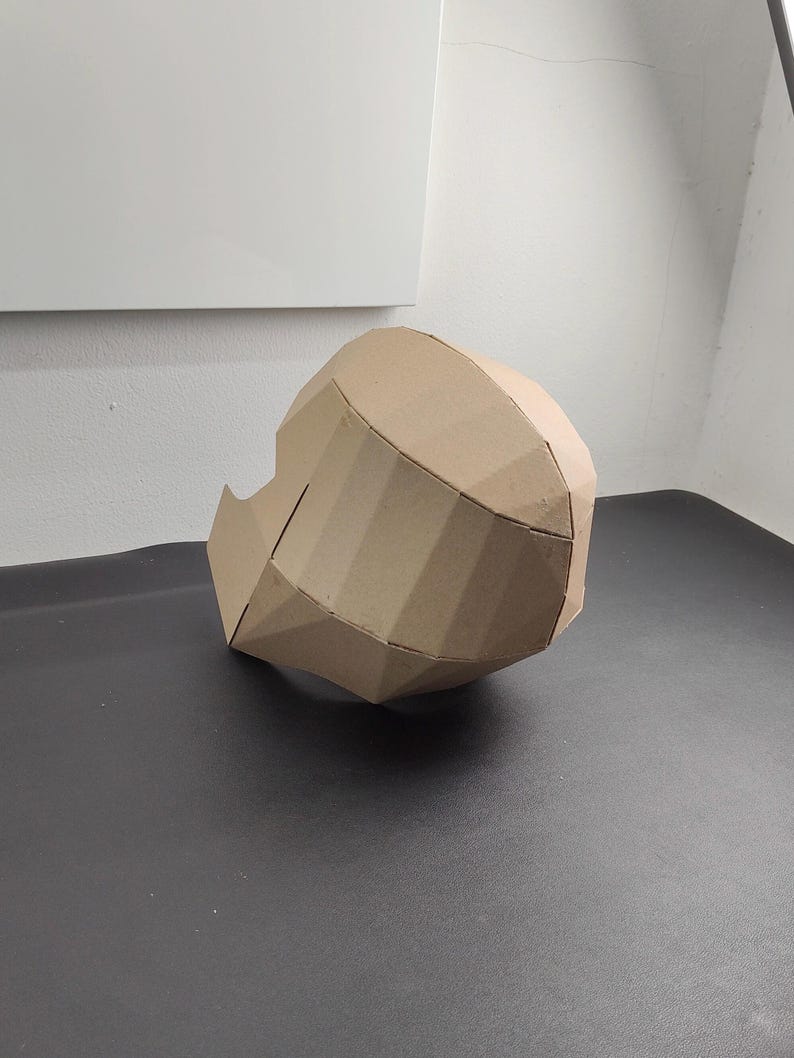 Superhero helmet or villain helmet cardboard craft template  rear view