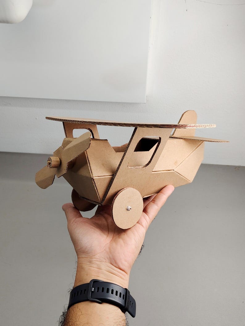 Classic Plane Cardboard Template | DIY Kids Craft and Miniature Pattern | SVG PDF image 5