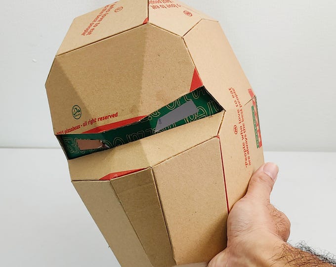 Simple Cardboard Ninja Helmet  Template. DIY Printable Pattern for creating Tactical Ninja Base Helmet  from corrugated cardboard