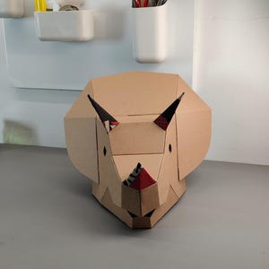 Triceratops Dino Helmet Cardboard Template | DIY Costume and Festivals Pattern | resizable SVG PDF image 4