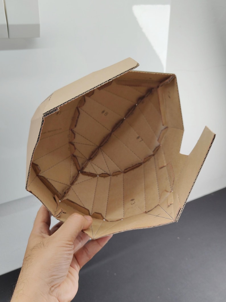 Superhero helmet or villain helmet cardboard craft template inner view