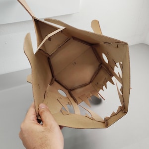 Cardboard Angler Fish Full Head Mask  Inner view