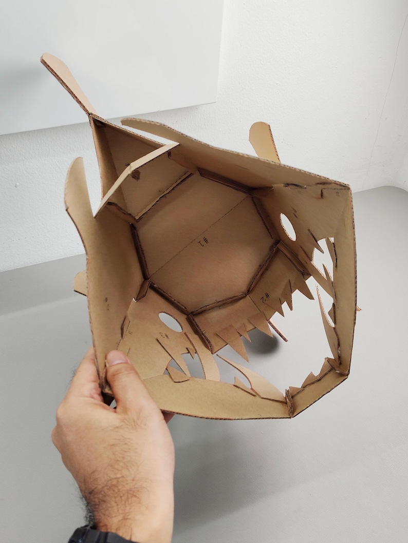 Cardboard Angler Fish Full Head Mask  Inner view