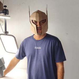 Helmet with wing for Elf or Thor Cosplay worn by model