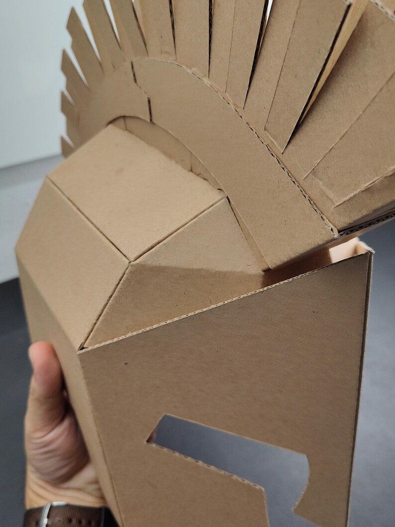 Spartan Helmet Cardboard Template | DIY Leonidas Costume and Cosplay Pattern | SVG PDF resizable image 11