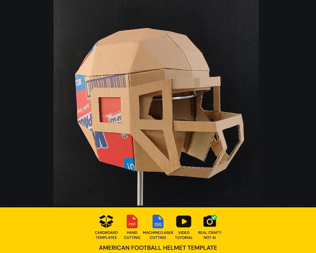 American Football Helmet Cardboard Template - Printable DIY Pattern (resizable PDF and SVG) - Etsy American Football Helmet Cardboard Template - Printable DIY Pattern (resizable PDF and SVG) - Etsy