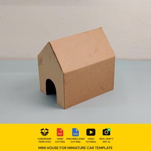 Miniaturhaus fürs Auto | Kartonvorlage (PDF, SVG) Bild 1