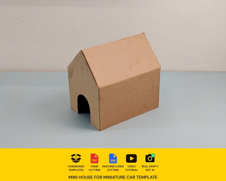 Miniaturhaus fürs Auto | Kartonvorlage (PDF, SVG) Bild 1