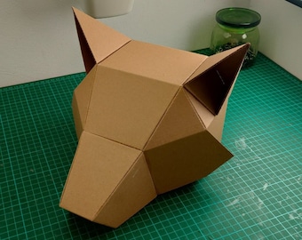 Cute Simple Wolf hat cardboard craft template DIY plan