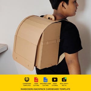 ランドセルジャパンバックパック段ボールテンプレート｜DIY小道具とクリエイティブディスプレイパターン｜SVG PDF 画像 1