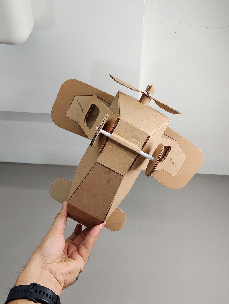 Classic Plane Cardboard Template | DIY Kids Craft and Miniature Pattern | SVG PDF image 6