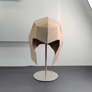 Superhero helmet or villain helmet cardboard craft template  front view