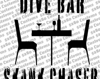 Dive Bar Sknk Chaser Instant Download.  Png, Dxf, Eps, Svg Files Included.  Stickers, Hats, Shirts, Wall Art, Crafts, and More!