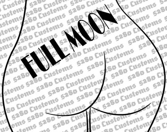 Full Moon Instant Download.  Png, Dxf, Eps, Svg Files Included.  Wall Art, Stickers, Hats, Shirts, and More!