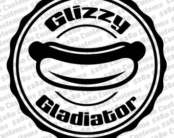 Glizzy Gladiator Instant Download.  Eps, Png, Svg, and Dxf Files.  Crafts, Hats, Stickers, Shirts