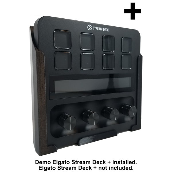 Universal Mounting Bracket for the Elgato Stream Deck +.  Designed for Sim Racers, Flight Simulators, Streamers & Workstations.