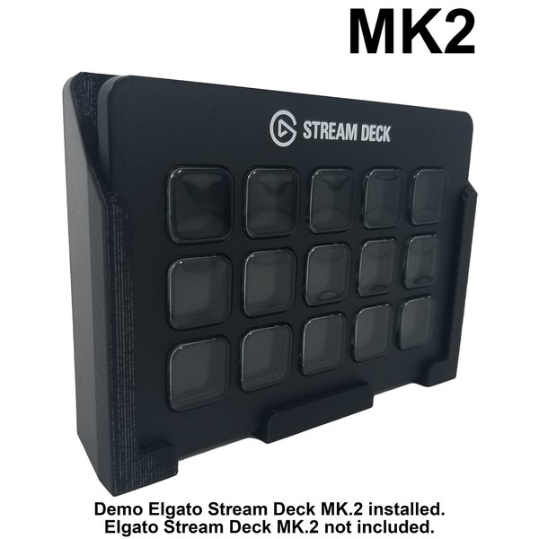Universal Mounting Bracket Fits the 15 Key Elgato Stream Deck MK.2.  Perfect for Sim Racers, Flight Simulators, Streamers & Workstations.