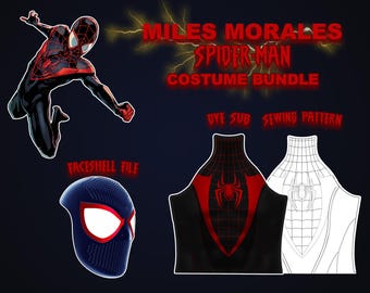 Miles Morales Spider-Man Dye Sub and Sewing Pattern with Faceshell File