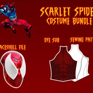 Scarlet Spider Base Suit Dye Sub och sömnadsmönster med Faceshell-fil