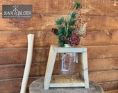 Reclaimed Wood Floating Jar Vase, Mason Jar Centrepiece, Rustic Decor, Farmhouse Style Vase, Hanging Jar Vase, Salvage Wood Decor