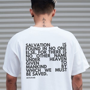 Acts 4:12 Christian shirt for men, Jesus shirt for men, Christian t shirt for men, Christian clothing for men, Christian streetwear, Yahweh