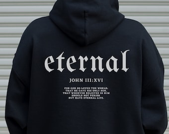John 3:16 Embroidered Unisex Christian Hoodie