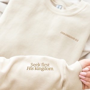 Christian crewneck sweatshirt embroidered Christian sweatshirt woman bible verse sweatshirts embroidered cute Christian sweatshirt faith