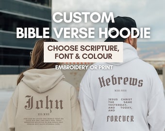 Custom Christian Hoodie, Custom Bible Verse Hoodie, Custom Jesus Hoodie, Men's Christian Hoodie, Christian Merch, Christian Streetwear