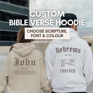 Custom Christian Hoodie, Custom Bible Verse Hoodie, Custom Jesus Hoodie, Men's Christian Hoodie, Christian Merch, Christian Streetwear