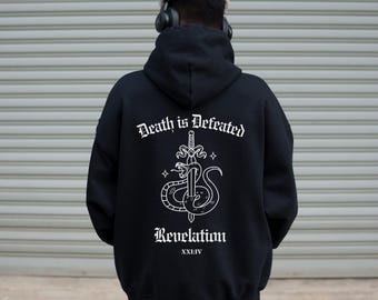 Men's Christian Hoodie, Bible Verse Graphic Print, Streetwear Sweater