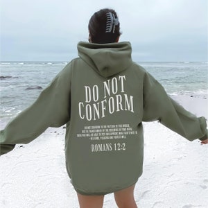 Romans 12:2 Embroidered Christian Hoodie | Bible Verse Hoodie | Gospel Hoodie | Faith Embroidered Hoodie | Jesus Clothes | Christian Merch