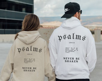 Psalms Christian Hoodie Bible Verse Sweatshirt Psalm 62