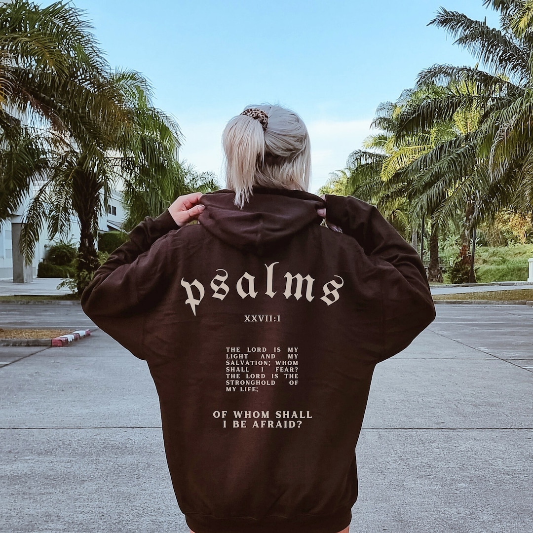Scripture Hoodies Psalm 27:1 KJV Christian Hoodie Bible Verse Hoodie Christian Merch Men ...