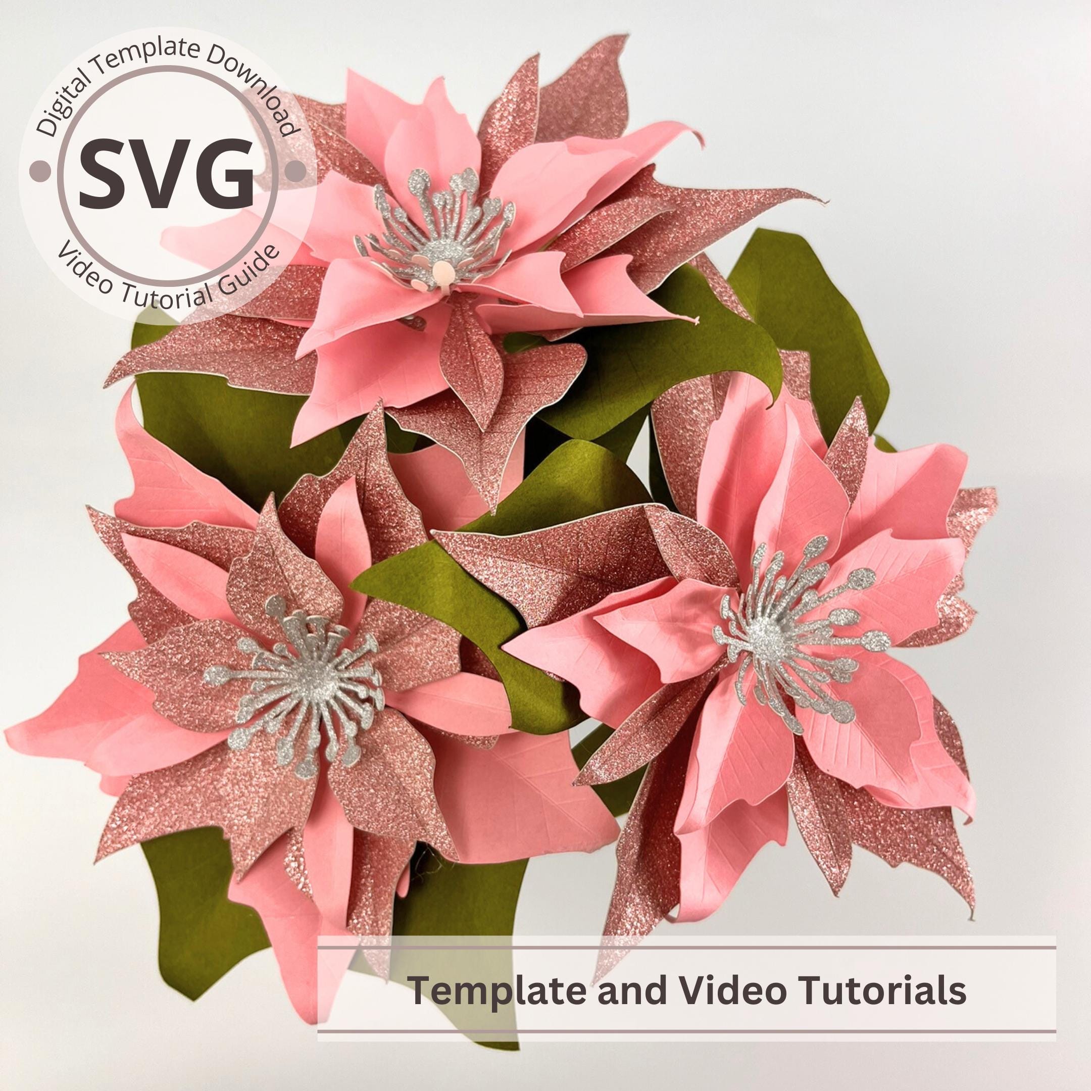6 Papier Weihnachtsstern SVG Vorlage Weihnachtsdekoration Papierblume